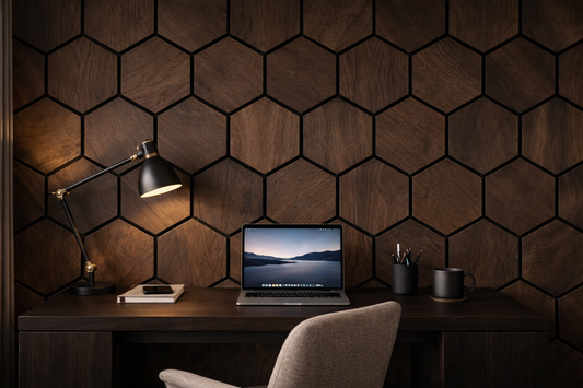 Dekorative Hexagon Veggpaneler i Tre